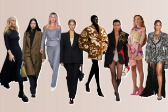 Models representing 2026 fashion trends with a mix of quiet luxury and loud fashion styles showing individuality and freedom.