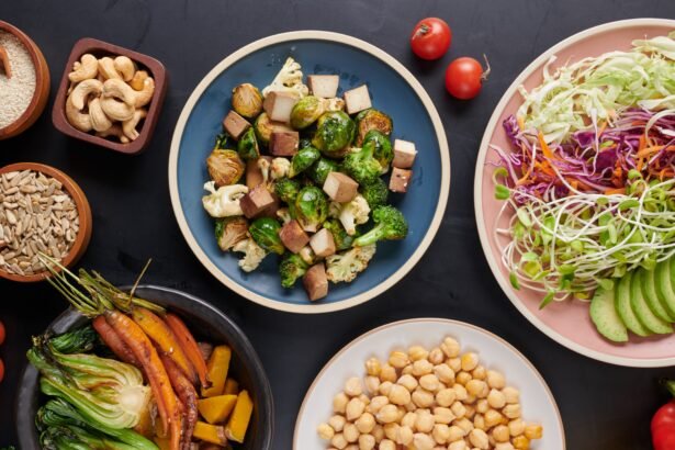 A vibrant vegan butter chicken bowl with millet, fresh greens, and colorful plant-based sides served in a modern restaurant setting.