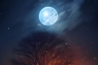 Lunar full moon representing the connection between moon cycles and hair growth