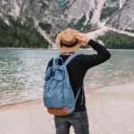 A solo traveller standing and enjoying his travelling journey with confidence.