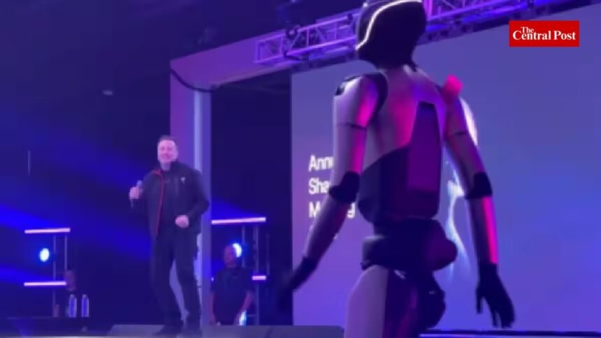 Elon Musk Dances with Robot as his $1 Trillion pay package is approved