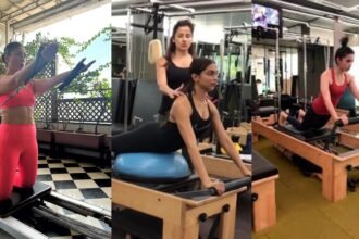 Alia, Kareena and Deepika doing pilates