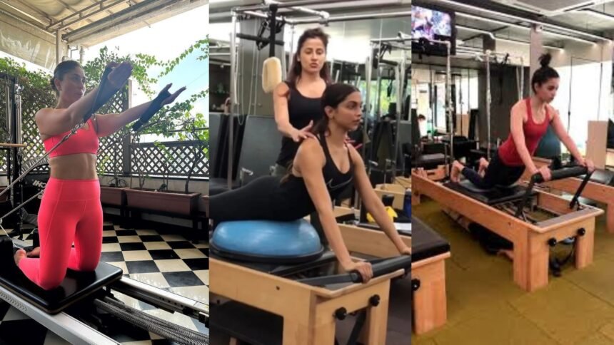 Alia, Kareena and Deepika doing pilates