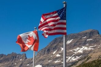 Canada and USA flag