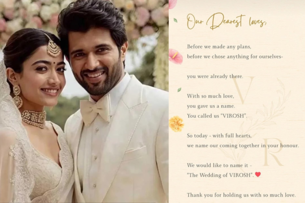 Rashmika Mandanna and Vijay Deverakonda Make Wedding Official, Announce “The Wedding of VIROSH”