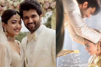 Rashmika Mandanna and Vijay Deverakonda’s Teams Distribute Sweet Boxes Outside Udaipur Venue, Sharing Wedding Joy